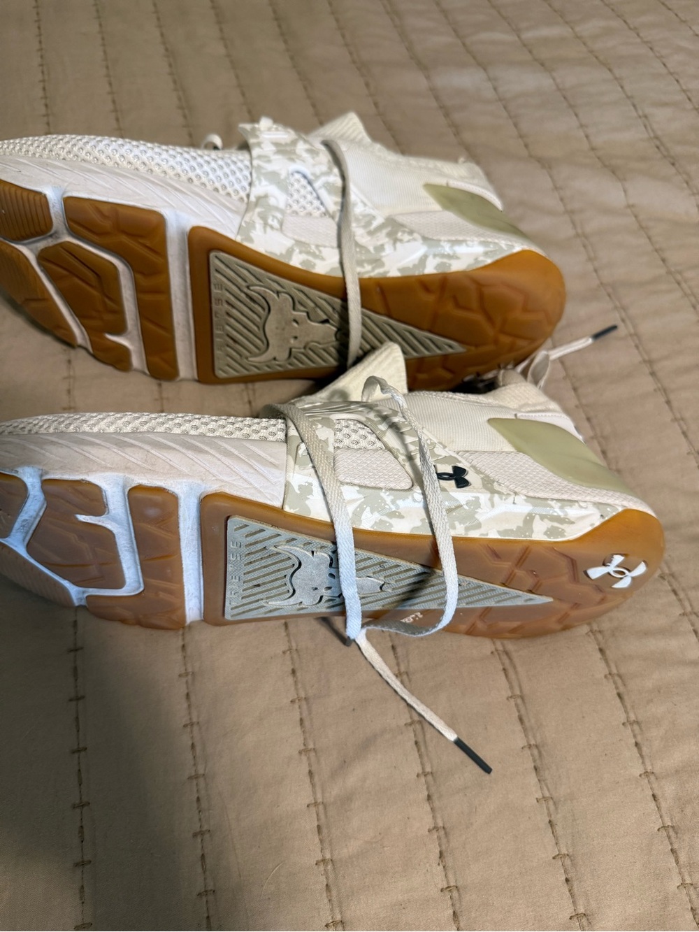 Under Armour White and Gum Athletic Shoes